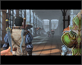 After the fight, take a look around the bazaar and head towards the exit #1 (M13, 1) - Demands of the Qun - p. 2 - Act II - Dragon Age II Game Guide