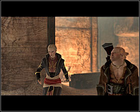 After getting to the place (M70, 2) you should note that Ser Varnell is holding the Qunaris hostage and is planning to execute them #1 - Offered and Lost - p. 1 - Act II - Dragon Age II Game Guide