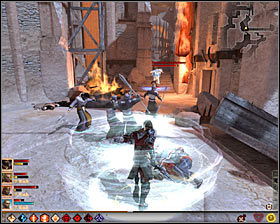 Try to firstly take care of the Templars that are standing directly by the mages #1, so that your allies dont die too quick - The Last Straw - p. 2 - Act III - Dragon Age II Game Guide
