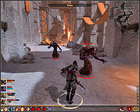 Start attacking the mages and note that at least one is surrounded by a protective barrier #1 - The Last Straw - p. 6 - Act III - Dragon Age II Game Guide