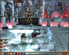 Defeating the Gate Guardian will lead Meredith to return onto the courtyard #1 - The Last Straw - p. 9 - Act III - Dragon Age II Game Guide