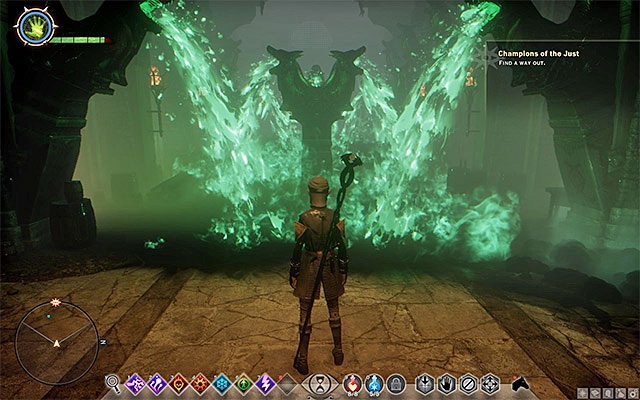 Avoid the green flames - Dragon Age Inquisition: Champions of the Just (siding with templars) - Main storyline quests (The Path of the Inquisitor) - Dragon Age: Inquisition Game Guide & Walkthrough