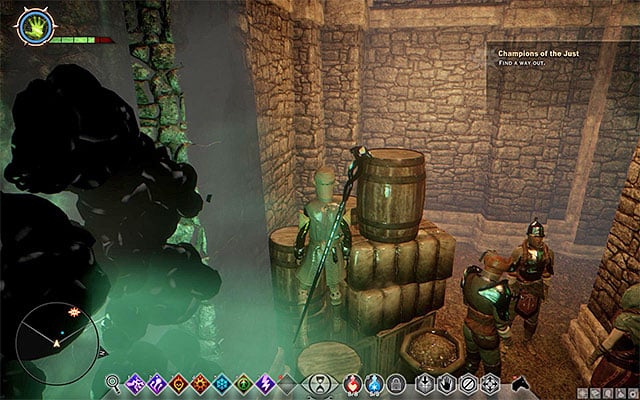 Crossing the chamber with the flames is less problematic than it might seem at first - Dragon Age Inquisition: Champions of the Just (siding with templars) - Main storyline quests (The Path of the Inquisitor) - Dragon Age: Inquisition Game Guide & Walkthrough