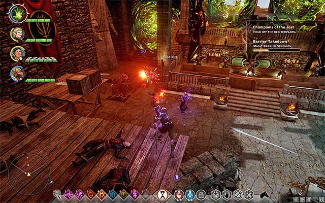 Ranged characters may attack the Templars while standing on the scaffoldings - Dragon Age Inquisition: Champions of the Just (siding with templars) - Main storyline quests (The Path of the Inquisitor) - Dragon Age: Inquisition Game Guide & Walkthrough