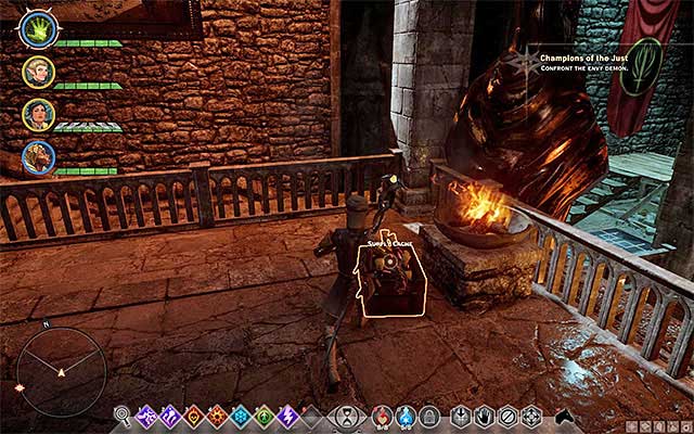 Before you head out to the lair of the Envy Demon, heal a little - Dragon Age Inquisition: Champions of the Just (siding with templars) - Main storyline quests (The Path of the Inquisitor) - Dragon Age: Inquisition Game Guide & Walkthrough