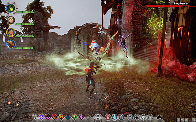 The boss successful AoE attacks may paralyze your party, for a moment - avoid such situations. - Dragon Age Inquisition: Champions of the Just (siding with templars) - Main storyline quests (The Path of the Inquisitor) - Dragon Age: Inquisition Game Guide & Walkthrough