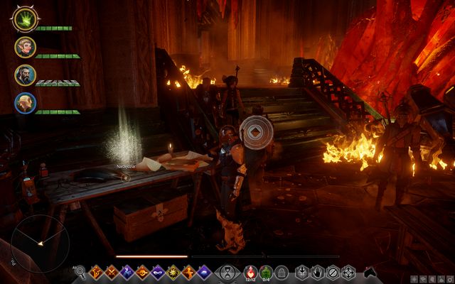 Tools on the bench near the stairs - Dragon Age Inquisition: Before the Dawn - The Inner Circle (companion quests) - Dragon Age: Inquisition Game Guide & Walkthrough