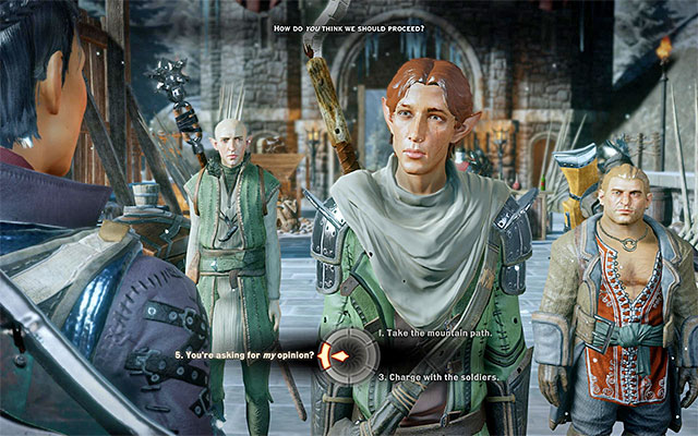 Open the gate at the encampment and walk onto the bridge, where you meet chancellor Roderick and Leliana - Dragon Age Inquisition: The Wrath of Heaven - Main storyline quests (The Path of the Inquisitor) - Dragon Age: Inquisition Game Guide & Walkthrough