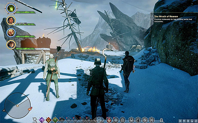 The starting point, after you choose to join the attacking forces - Dragon Age Inquisition: The Wrath of Heaven - Main storyline quests (The Path of the Inquisitor) - Dragon Age: Inquisition Game Guide & Walkthrough