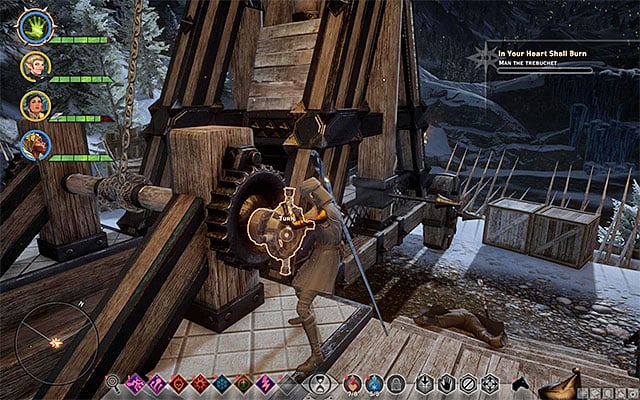 Use the mechanism of the trebuchet - Dragon Age Inquisition: In Your Heart Shall Burn - Main storyline quests (The Path of the Inquisitor) - Dragon Age: Inquisition Game Guide & Walkthrough