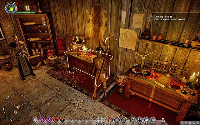 The table of assigning potions to party members - Dragon Age Inquisition: Mixing Potions - Side quests - Haven - Dragon Age: Inquisition Game Guide & Walkthrough