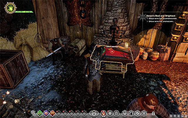 Armor crafting station - Dragon Age Inquisition: The Right Armor - Side quests - Haven - Dragon Age: Inquisition Game Guide & Walkthrough