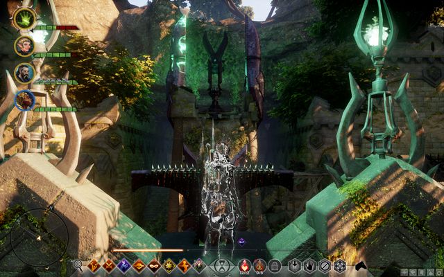 Use the lever on the wall. - Dragon Age Inquisition: On Ameridans Trail - The Frostback Basin - Jaws of Hakkon DLC - Dragon Age: Inquisition Game Guide & Walkthrough