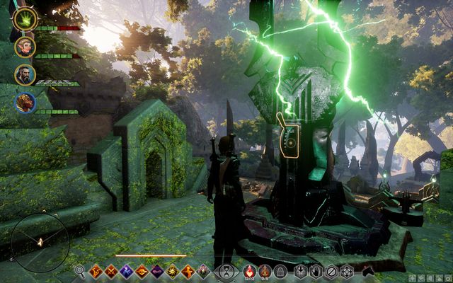 A lever on the trail marker. - Dragon Age Inquisition: On Ameridans Trail - The Frostback Basin - Jaws of Hakkon DLC - Dragon Age: Inquisition Game Guide & Walkthrough