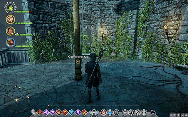 The spot to set the flag - Dragon Age Inquisition: Capturing Caer Bronach - Side Quests - Crestwood - Dragon Age: Inquisition Game Guide & Walkthrough