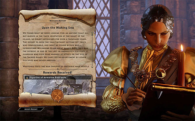An example report screen - Dragon Age Inquisition: The War Room - Crafting - Dragon Age: Inquisition Game Guide & Walkthrough