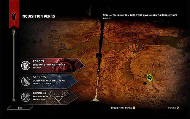 The Perk selection window - Dragon Age Inquisition: Inquisitions Perks - Inquisition - Dragon Age: Inquisition Game Guide & Walkthrough