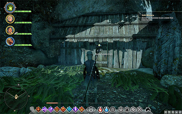 The entrance to the Flooded Caves - Dragon Age Inquisition: Hidden areas in Crestwood - Crestwood - Dragon Age: Inquisition Game Guide & Walkthrough