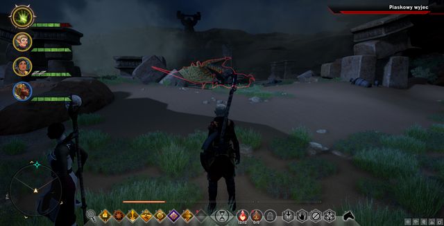 The dragon guarding the entrance. - Dragon Age Inquisition: Hidden areas in The Hissing Wastes - The Hissing Wastes - Dragon Age: Inquisition Game Guide & Walkthrough