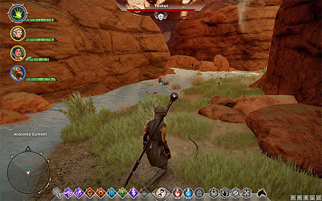 You can find the nugs and tuskets out in the open and in caves - Dragon Age Inquisition: Mining Requisition in the Oasis - Side quests - The Forbidden Oasis - Dragon Age: Inquisition Game Guide & Walkthrough