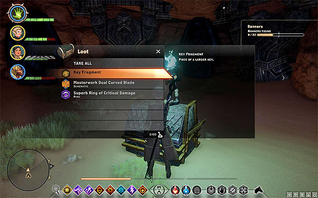 Enter the tomb and reach the chamber with a large chest. - Dragon Age Inquisition: The Tomb of Fairel - Side quests - The Hissing Wastes - Dragon Age: Inquisition Game Guide & Walkthrough