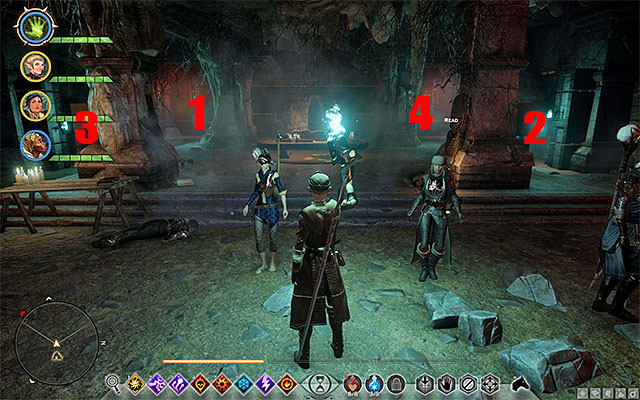 Just like before, you have to interact with the Braziers in the right order, as it will prevent the enemies from spawning - Dragon Age Inquisition: The Tomb of Fairel - Side quests - The Hissing Wastes - Dragon Age: Inquisition Game Guide & Walkthrough