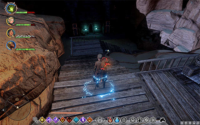 The stairs leading to the fifth tomb. - Dragon Age Inquisition: The Tomb of Fairel - Side quests - The Hissing Wastes - Dragon Age: Inquisition Game Guide & Walkthrough