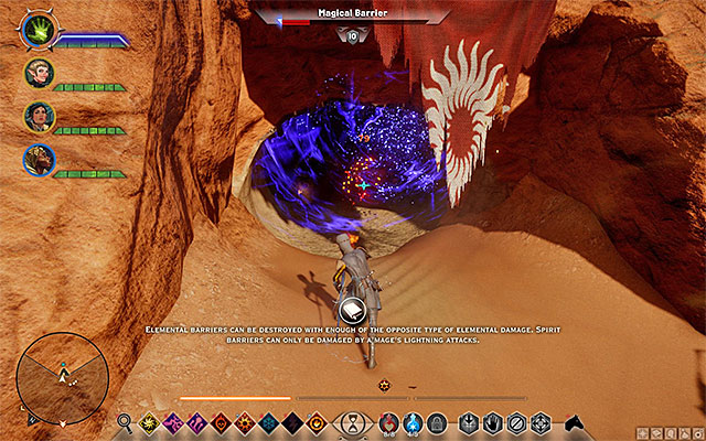 Destroy the barrier and enter the cave - Dragon Age Inquisition: On the Chantry Trail - Side quests - The Western Approach - Dragon Age: Inquisition Game Guide & Walkthrough