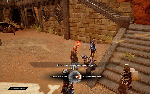 The game wont let you simply kill Servis - Dragon Age Inquisition: The Trouble with Darkspawn - Side quests - The Western Approach - Dragon Age: Inquisition Game Guide & Walkthrough