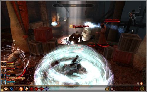 Before you reach the stone made stairs (4) where you'll find a group of dwarves, their overlord and Coterie's alchemist - Walkthrough - Carta Hideout - Dragon Age II: Legacy - Game Guide and Walkthrough