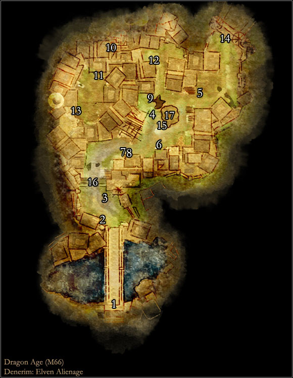 1 - Dragon Age Origins: Elven Alienage map - Maps of locations - Dragon Age: Origins Game Guide