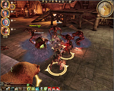 The biggest battle is going to take place inside the main room of the fort (M79, 14) which is going to be located to the south of the area where youve started the game - Dragon Age Origins: The final battle - Main quests - Dragon Age: Origins Game Guide