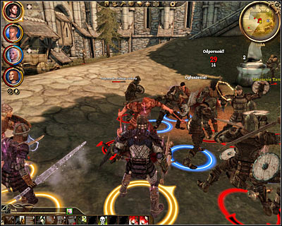 Youll soon notice that getting rid of the mercenaries didnt fully resolve the problem, because as soon as you use Denerim map to travel between locations youll trigger a random encounter - Dragon Age Origins: Pearls before swine - Denerim - Dragon Age: Origins Game Guide