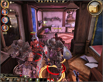 You may enter the guest room where youll automatically trigger a conversation with Paedan and Shaevra - Dragon Age Origins: Trial of the crows - Denerim - Dragon Age: Origins Game Guide