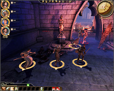 Opening the main door will result in your team travelling to [Tower of Ishal - Ground floor] (M23, 1) - Dragon Age Origins: Tower of Ishal - Ostagar - Dragon Age: Origins Game Guide