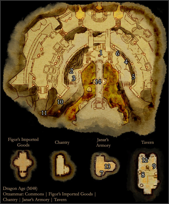 1 - Dragon Age Origins: Commons map - Maps of locations - Dragon Age: Origins Game Guide