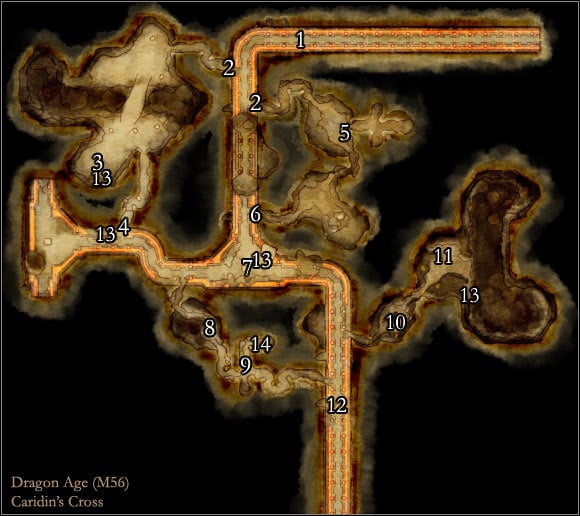 1 - Dragon Age Origins: Caridins Cross map - Maps of locations - Dragon Age: Origins Game Guide