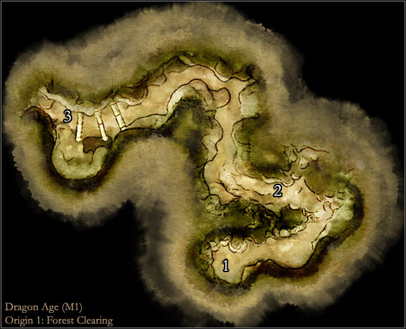 1 - Dragon Age Origins: Forest clearing map - Maps of locations - Dragon Age: Origins Game Guide