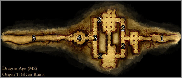 1 - Dragon Age Origins: Elven Ruins map - Maps of locations - Dragon Age: Origins Game Guide