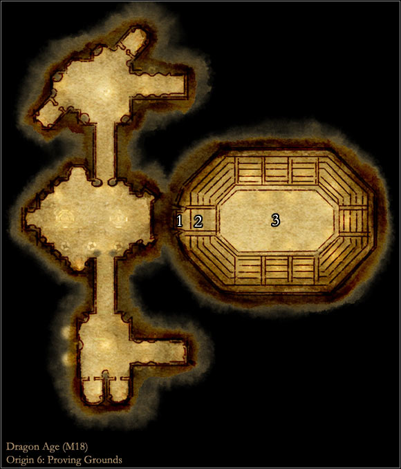 1 - Dragon Age Origins: Proving Grounds map - Maps of locations - Dragon Age: Origins Game Guide