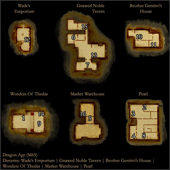 1 - Dragon Age Origins: Denerim - Other Locations map - Maps of locations - Dragon Age: Origins Game Guide