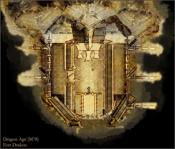 1 - Dragon Age Origins: Fort Drakon map - Maps of locations - Dragon Age: Origins Game Guide