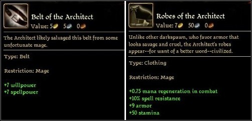 The Architect has two powerful items with him. - Walkthrough - Main Quests part 2 - Walkthrough - Dragon Age: Origins - Awakening - Game Guide and Walkthrough