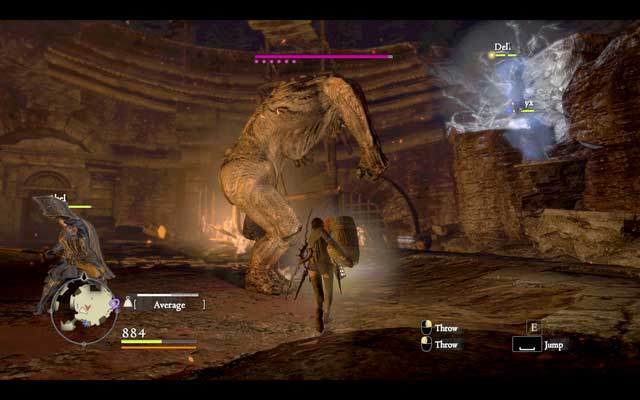 You can attack the cyclops by throwing explosive barrels at him - Tower of Treasons Repaid - Walkthrough - Dragons Dogma - Game Guide and Walkthrough
