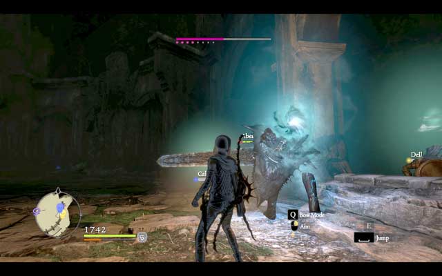 After removing the cover, the shield and the sword will be still part of enemys equipment, but magical attacks will deal a great number of damage to him - Sparyard of Scant Mercy - Walkthrough - Dragons Dogma - Game Guide and Walkthrough