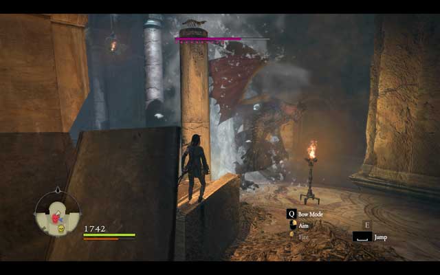 Behind the throne of the boss you can find a rather safe place for ranged attacks - Bitterblack Sanctum - Walkthrough - Dragons Dogma - Game Guide and Walkthrough