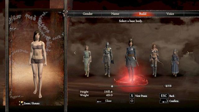 Character creation screen - Character creation - Character and its development - Dragons Dogma - Game Guide and Walkthrough