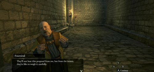 In short: Fournival, one of the richer residents of Gran Soren, needs help convincing a certain family to sell their land - Land of Opportunity - Act I - Dragons Dogma - Game Guide and Walkthrough