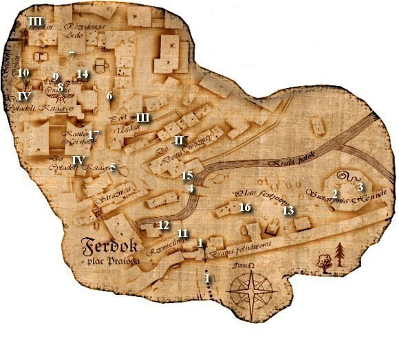 Exits - Chapter 2 - Maps: M2. Ferdok - Praios Square - Chapter 2 - Drakensang: The Dark Eye - Game Guide and Walkthrough