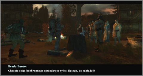 Upon your arrival to Moorbridge you will see a vendor youve met in Avestreu, Bredo Bento surrounded by peasants - Chapter 4 - Main Quests - Chapter 4 - Drakensang: The Dark Eye - Game Guide and Walkthrough